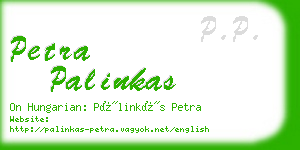 petra palinkas business card